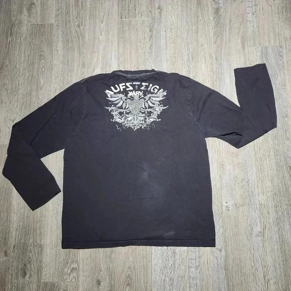 Vintage Y2K Black Karv brown / dark grey embroidered long sleeved crewneck shirt - Picture 9 of 16